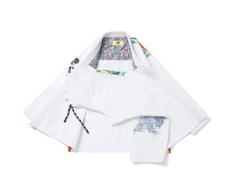 Albino & Preto Batch 108 Stained Glass White BJJ Gi With Bags