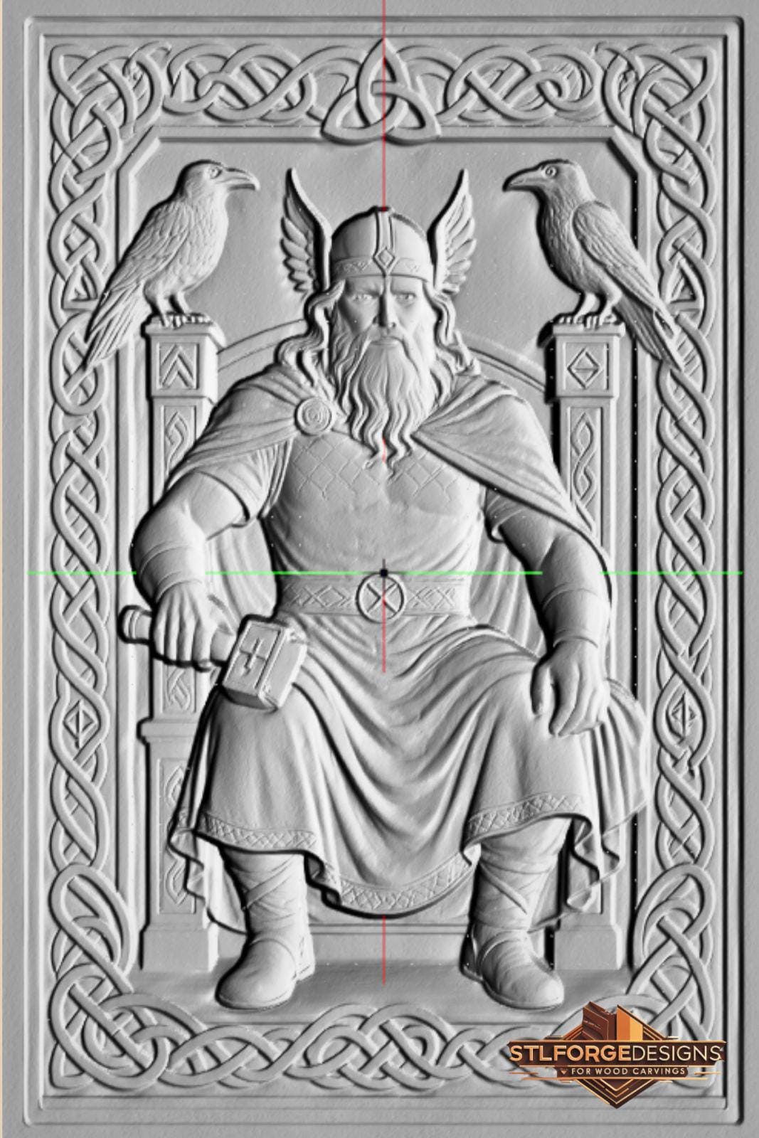 Odin Viking STL File for CNC Router • Norse Bas Relief 3D Model ...