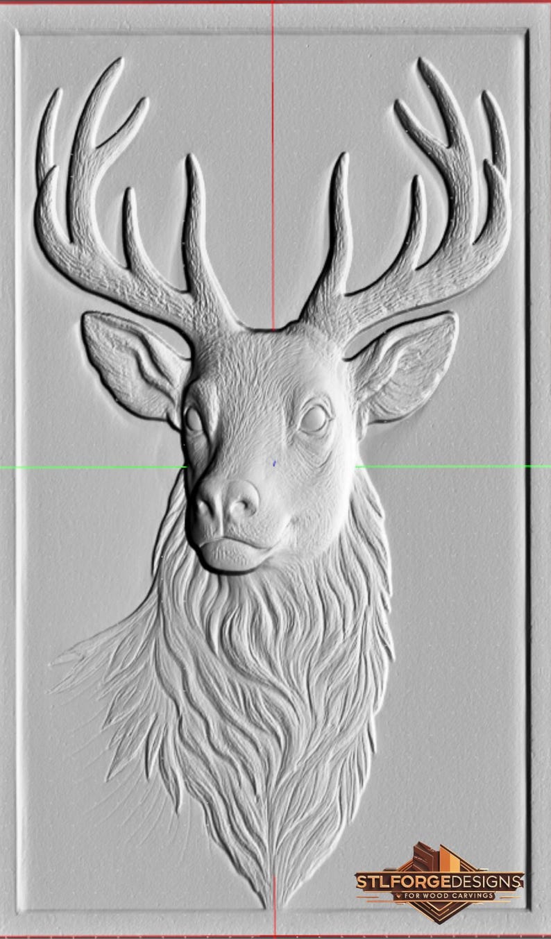 Deer STL File – 3D Relief Model of Stag Head | CNC Router Wildlife ...