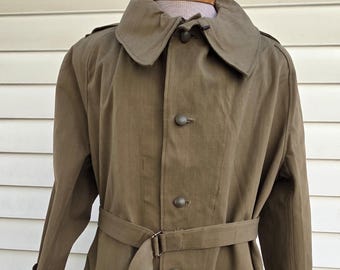 VTG WWII French MILITARY Motorcycle Dispatch Rider Overcoat Trench