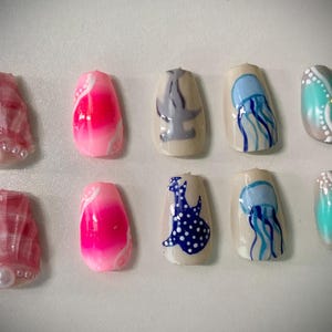 Sunkissed Shores Nails, Summer Beach Nails, Press-ons, Fun