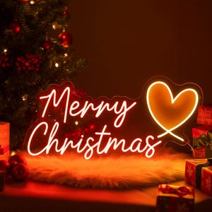 Custom Merry Christmas LED Neon Sign – Festive Christmas Wall Decor, Perfect Christmas Gift and Neon Sign Decor