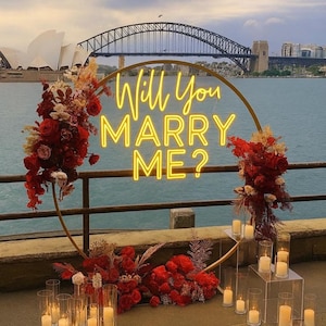 Will You Marry Me Neon Sign – Marry Me Sign for Proposal, Wedding Neon Sign, Custom Neon Wedding Name Sign & Decor