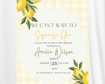 We Can't Wait to Squeeze You Baby Shower- Canva Pro