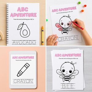 A to Z Alphabet Coloring Book | ABC Tracing Printable for Kids | Preschool Learning | Toddler Educational Worksheets | Digital Download
