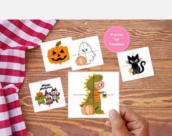 Halloween Toddler Puzzles: Printable Preschool Activity (Digital Download)