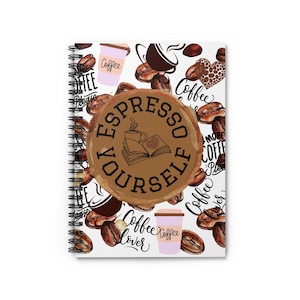 Coffee Lover Spiral Notebook - Ruled Line, Journal, Notebook, Coffee Gift, Gift for Writer, Notebook for Office, Stationery