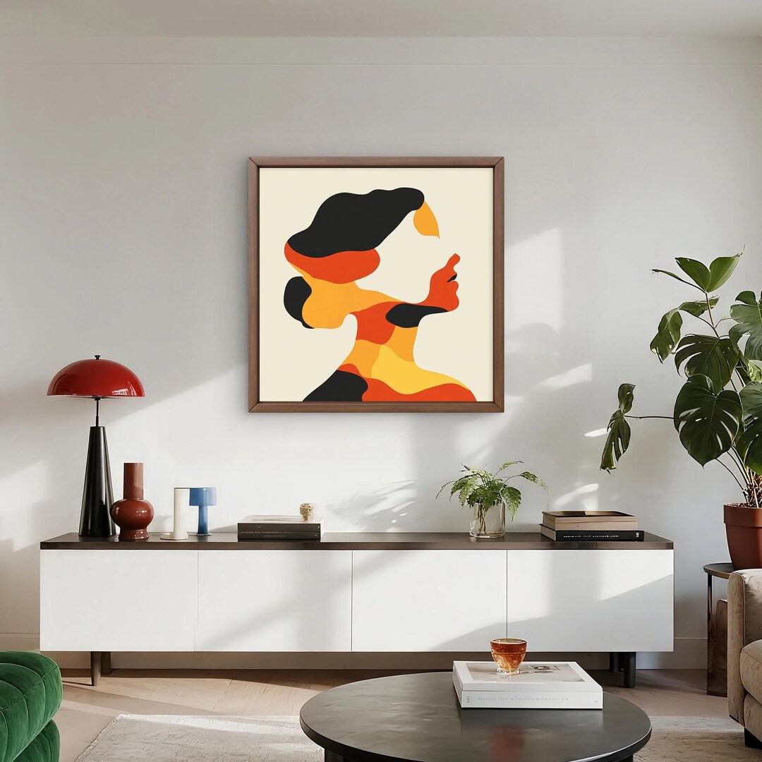 Abstract Woman Portrait Framed Canvas | Colorful Feminine Wall Art ...