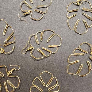 Monstera Leaf Earrings: Wire Boho Statement Earrings