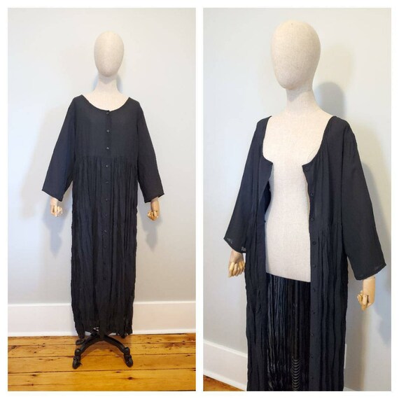 Vintage Sheer Maxi Dress / Duster Kimono Cardigan