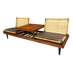 Mid Century Modern Modular Loveseat, Bench by Hans Olsen for Bramin Mobler