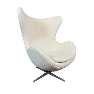 Vintage Danish Mid Century Modern Egg Chair In Bouclé By Arne Jacobsen For Fritz Hansen