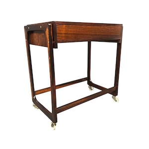 Vintage Danish Mid Century Modern Rosewood Side Table/Cart