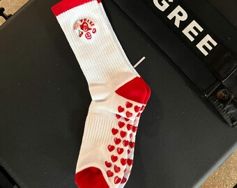 Angels Only Grip Socks | Embroidered grip socks for pilates, yoga, barre, lagree | Athletic socks for fitness classes