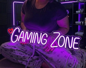 Neon Sign Custom, Led Neon Sign, Gaming Zone Neon Sign, Led Sign, Neon Lights, Game Room Decor, personalized Sign, Gift For Gamers