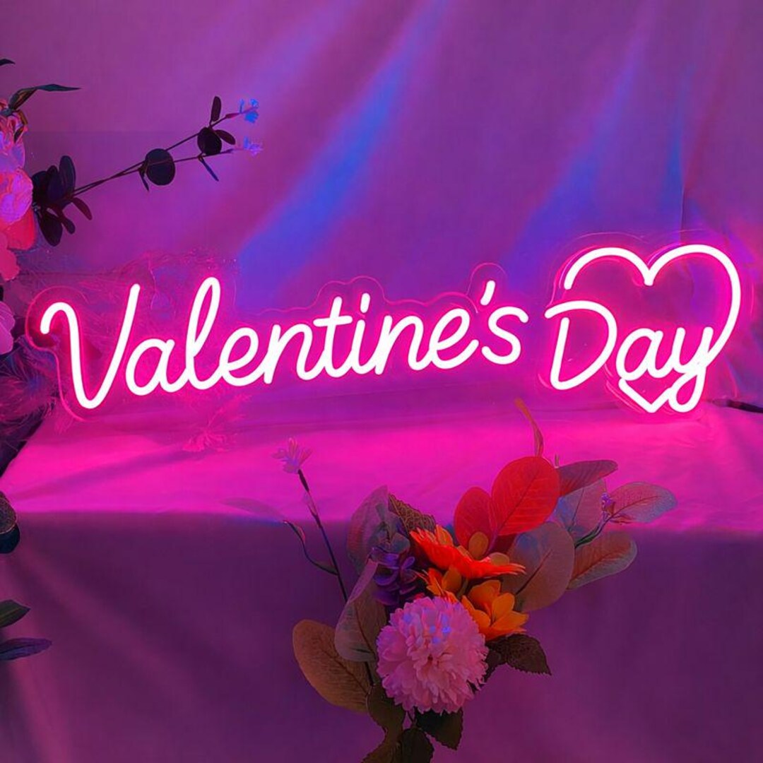 Personalized Be My Valentine Neon Sign, Romantic Love LED Wall Art ...