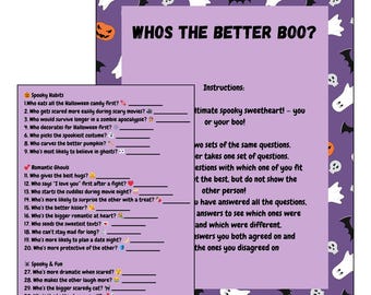 Boo Basket Game for Partners - Who's the Better Boo? - Halloween Gift Basket Stuffer - Digital Download