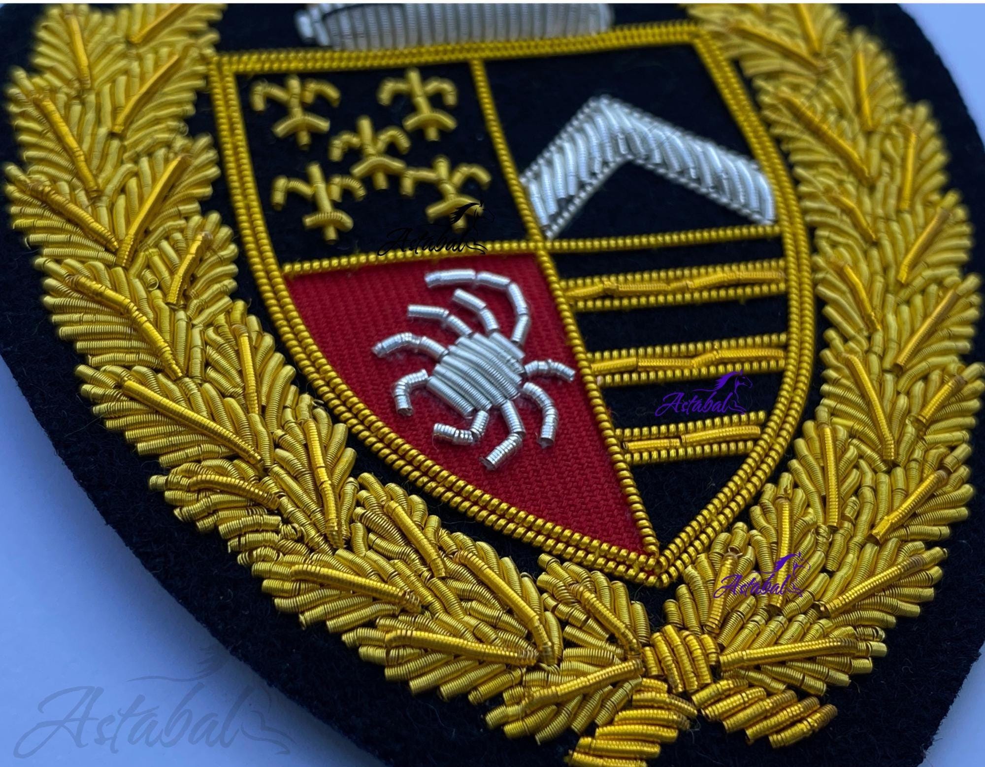Ralph Lauren Black Patch with Gold Embroidered Crest and Red Accent Ralph Lauren Black Badge - Etsy main image 4