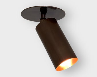 Adjustable Antique Brass Ceiling Spotlight, Modern Solid Brass