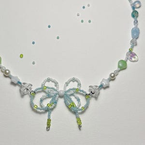 luftige Halskette, handgemachter Schmuck, y2k, fairycore, kokett, trendy, blauer Stern, Perlen, Perlenkette, Mismatch 90s, Meerjungfrau, Geschenk
