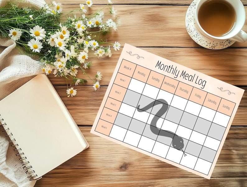 Photo inspiration: Gallery Detail: Snake Monthly Meal Chart Feeding Tracker Digital Download Printable