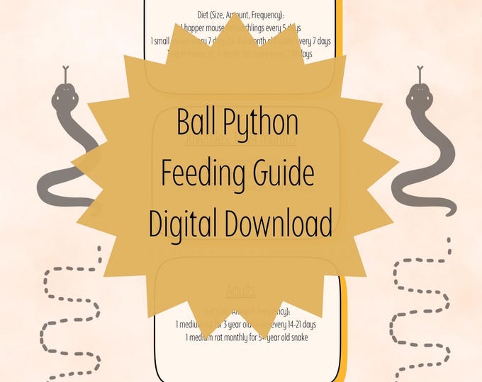Ball Python Feeding Guide Digital Download, Printable, Care Sheet ...