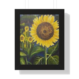 Sunflower Framed Vertical Poster | Floral Wall Art, Home Decor, Gift for Nature Lovers, Botanical Print, Office Wall Art