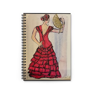 Spiral Notebook - Dancer Spain Flamenco, Journal, Dance Lover Gift, Writing Pad, School Supplies, Spanish Culture