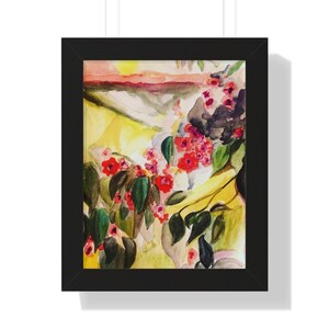 Framed Floral Art Print, Watercolor Wall Decor, Botanical Poster, Home Aesthetic, Gift for Plant Lovers, Nature Art