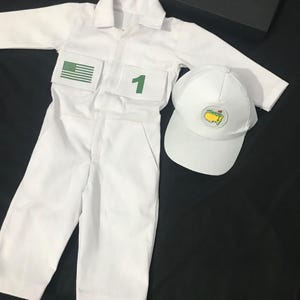 Customized Kids Golf Caddie Toddler Child Youth Coverall Suit Boiler Caddy Golf Uniform Bib for Birthday Golf party Photoshoot