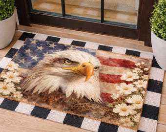 Wycieraczka z okazji 250 lat wolności, patriotyczna mata kokosowa z okazji urodzin Ameryki, 1776-2026, wycieraczka z orłem USA, patriotyczna dekoracja na 4 lipca