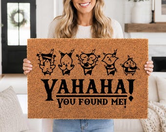 Yahaha Me has encontrado. Felpudo con semillas de Korok, felpudo de criaturas de Legend of Zelda, regalo para amantes de Zelda, regalo de juego de Nintendo, felpudo de fibra de coco, felpudo para exteriores.