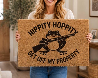 Hippity Hopitty deurmat, stap uit mijn bezit, voordeurmat, decor hal, housewarmingcadeau, grappige deurmat, sarcastische gezegden
