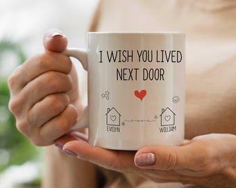 Best Friend Gift, Custom Bestie Coffee Mug, Unique Cute Personalized BFF Gift, Long Distance Friendship, Moving Away Present Ceramic Tea Mug
