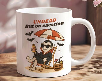 Cute Summerween Mug, Skeleton Float Cup, Halloween in Summer Funny Mug, Spooky Season, Unique Mugs, Summer Mugs, Gift Idea