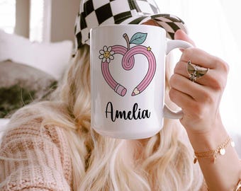 Caneca personalizada para professor, presente para professor, presente com nome personalizado para professor, agradecimento ao professor, caneca personalizada com nome para professor