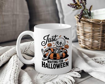 Cute Summerween Mug, Skeleton Float Cup, Halloween in Summer Funny Mug, Spooky Season, Unique Mugs, Summer Mugs, Gift Idea
