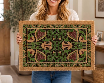 Felpudo mediterráneo, diseño de patrón tradicional, felpudo para exteriores, regalo moderno, regalo de inauguración de casa, regalo único, regalo para un nuevo hogar, decoración del hogar