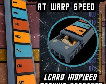 Pastillero TNG LCARS: Dosis semanales a toda velocidad: organizador de pastillas de ciencia ficción para trekkies