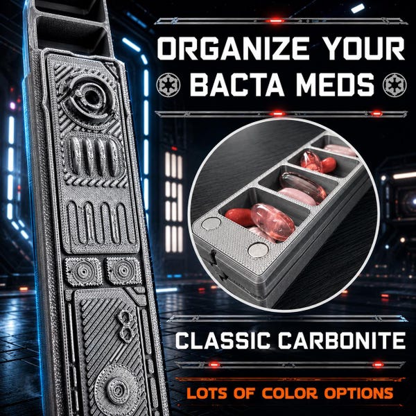 Star Wars-Inspired Weekly Pill Organizer – “Weekly Bacta Meds” Crate