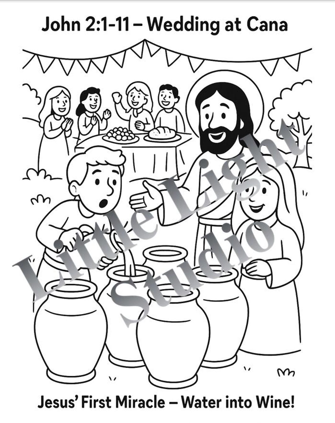 Wedding At Cana Coloring Sheet Wedding At Cana Coloring Sheet