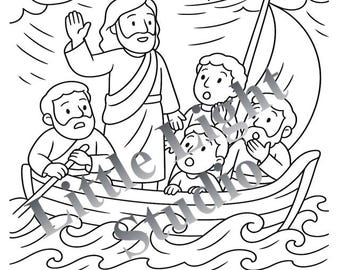 Jesus Calms the Storm Coloring Page: Bible Story Activity (PDF Download