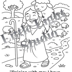 Lost Sheep & Good Shepherd Coloring Sheet – Bible Story PDF for Kids