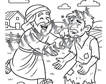 Prodigal Son Coloring Page: Bible Story Art for Kids (Digital Download