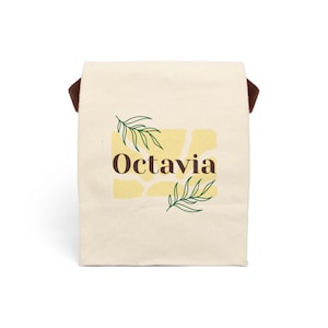Stilvolle personalisierte Lunch Tote | Maßgeschneiderte Canvas-lunchbag für Büro, Schule, Picknick, umweltfreundlich, erdig, beachy, individuelles Namensdesign