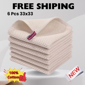 New 100% Cotton Dishcloth Ultra Soft Absorbent Kitchen Towel Household Cleaning Cloth Kitchen Tools Gadgets Wash Cloth Dish Rag