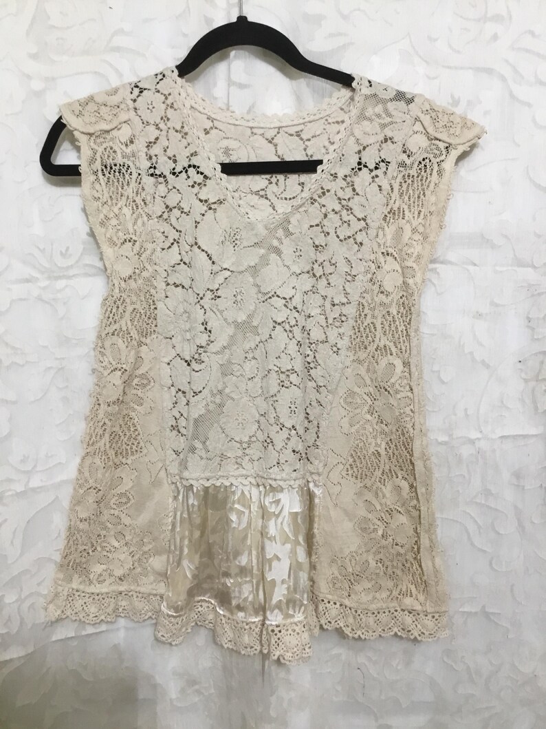 Vintage ivory babydoll top