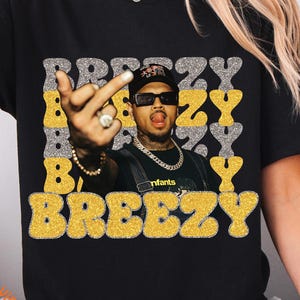 Chris Brown Breezy Album PNG: Y2K Music T-Shirt Design (Digital Download)