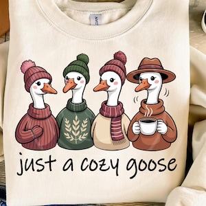 Cozy Goose PNG: Fall Clipart for Sublimation (Digital Download)