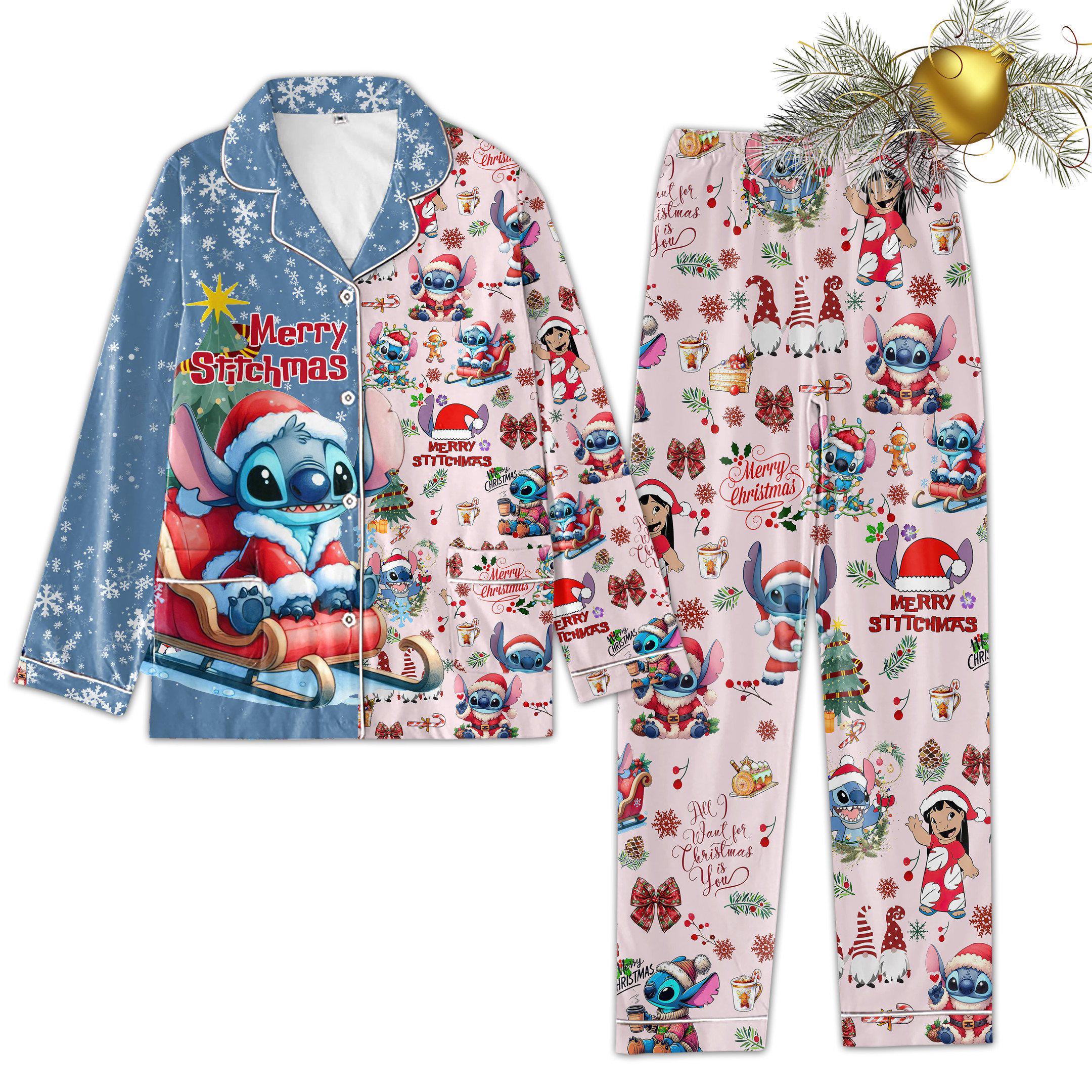 Discover Lilo Stitch Pajamas Christmas, Stitch And Angel Pajamas Set, Disney Matching Pajamas